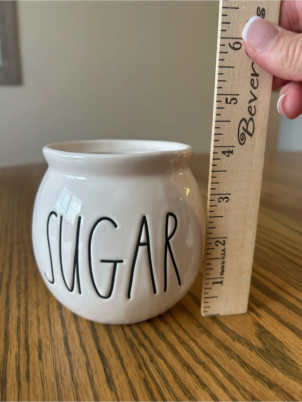 Rae Dunn White Ceramic Sugar Canister with Lid